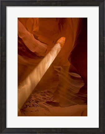 Framed Sunbeam Penetrates Dusty Air of Lower Antelope Canyon, Arizona Print