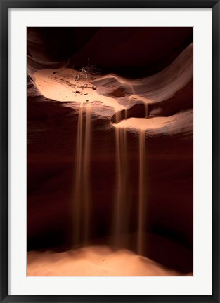 Framed Sand Flowing in Antelope Canyon, Arizona Print