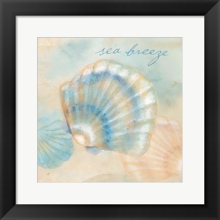 Framed Watercolor Shell Sentiments I Print