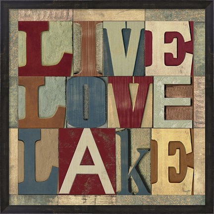Framed Lake Living Printer Blocks II Print