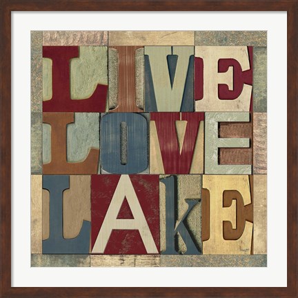 Framed Lake Living Printer Blocks II Print