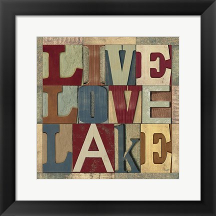 Framed Lake Living Printer Blocks II Print