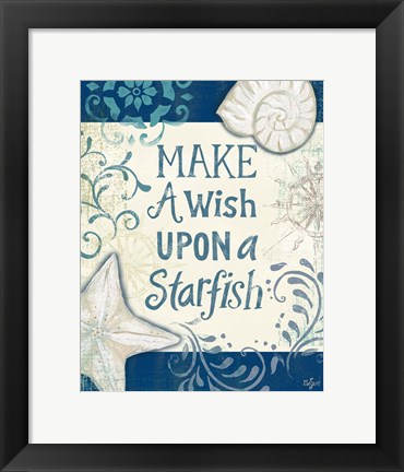 Framed Navy Blue Spa Sentiments I Print