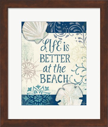 Framed Navy Blue Spa Sentiments II Print