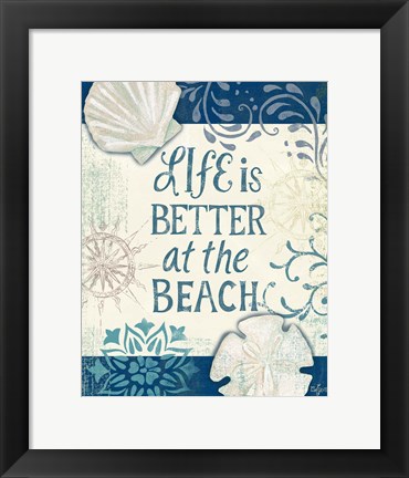 Framed Navy Blue Spa Sentiments II Print