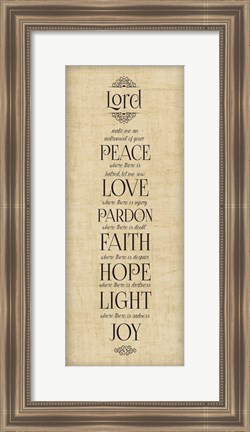 Framed Bible Verse Panel IV (Instrument of Peace) Print