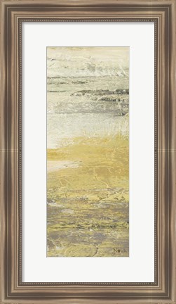 Framed Siena Abstract Yellow Gray Panel I Print