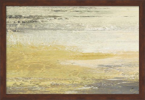 Framed Siena Abstract Yellow Gray Landscape Print