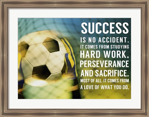 Framed Success Soccer Quote Print