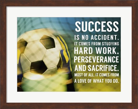 Framed Success Soccer Quote Print