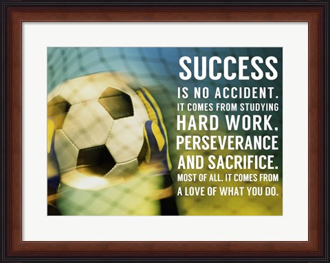 Framed Success Soccer Quote Print