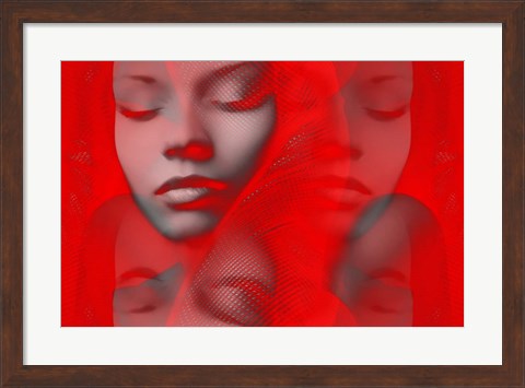 Framed Red Beauty Mirrored Print