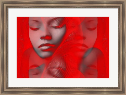 Framed Red Beauty Mirrored Print