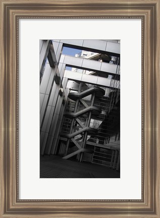 Framed Stairs Fuji Building Print