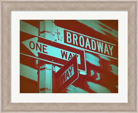 Framed New York Broadway Sign Print