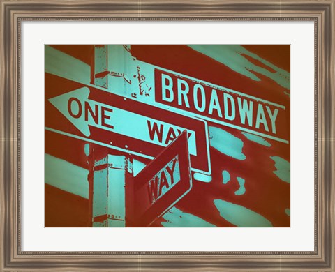 Framed New York Broadway Sign Print