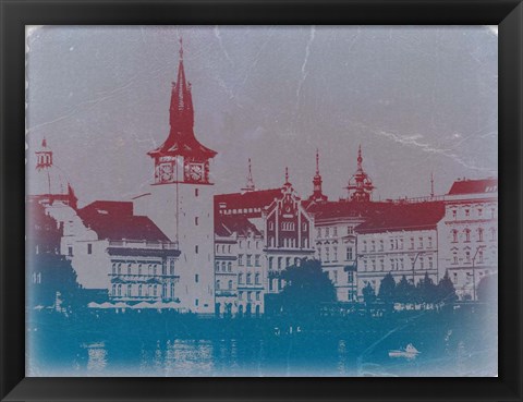 Framed Prague Golden City Print