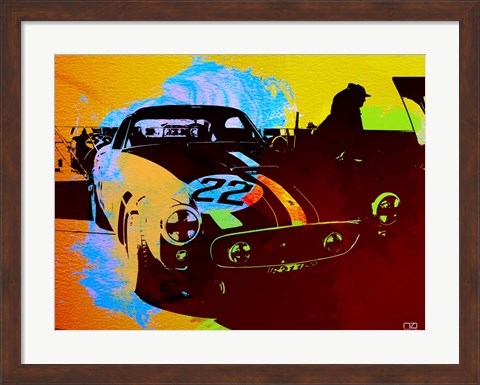 Framed Ferrari Watercolor 1 Print