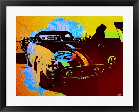 Framed Ferrari Watercolor 1 Print