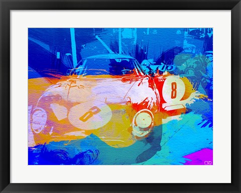Framed BMW Before Race Watercolor Print