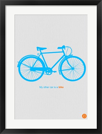 Framed My Other Car Is A Bike ( Blue) Print