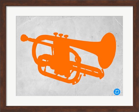 Framed Orange Tuba Print