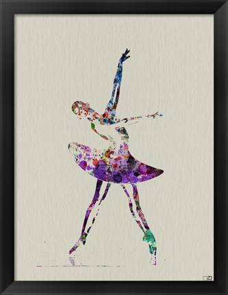 Framed Ballerina Watercolor 4A Print