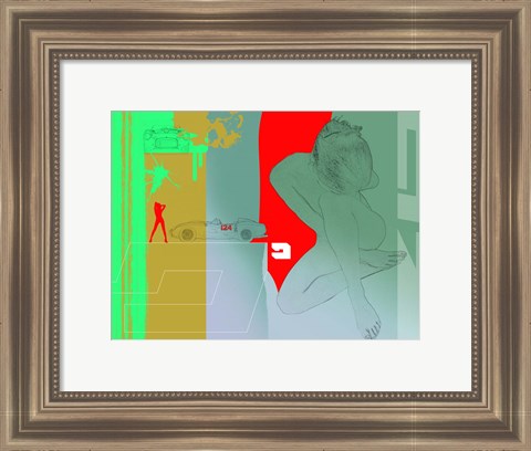 Framed Ferrari And A Girl Print