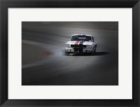 Framed Mustang on the racing Circuit Print