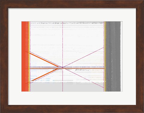 Framed Abstract Orange and White Print