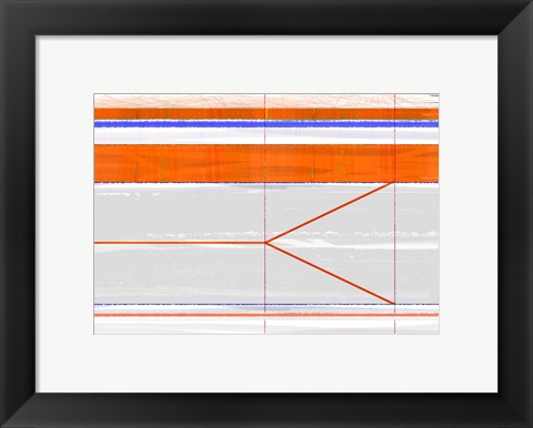 Framed Abstract Orange and Grey Print