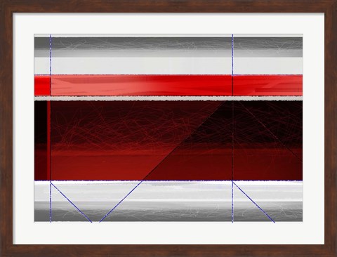 Framed Abstract Red and Brown Print