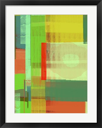 Framed Green and Brown Abstract 3 Print