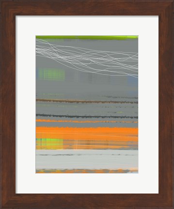 Framed Abstract Orange Stripe1 Print