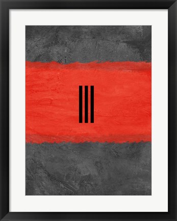 Framed Grey and Red Abstract 1 Print