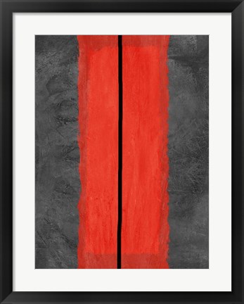 Framed Grey and Red Abstract 5 Print