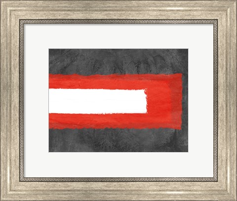 Framed Grey and Red Abstract 6 Print