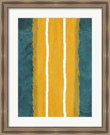 Framed Green and Yellow Abstract Theme 2 Print