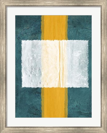 Framed Green and Yellow Abstract Theme 3 Print