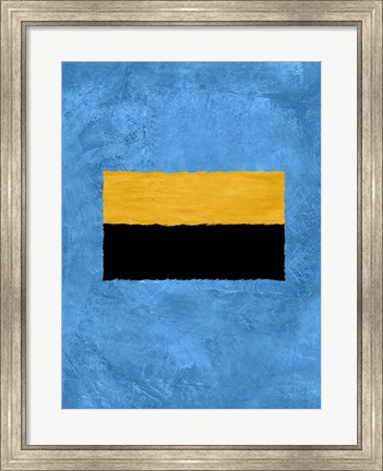 Framed Blue and Square Theme 1 Print