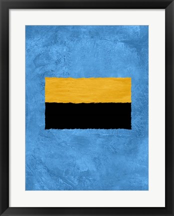 Framed Blue and Square Theme 1 Print