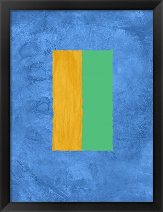 Framed Blue and Square Theme 2 Print