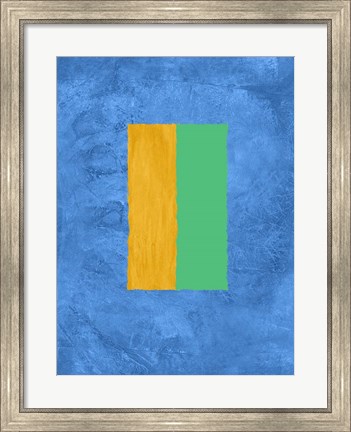 Framed Blue and Square Theme 2 Print