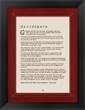 Framed Desiderata Print