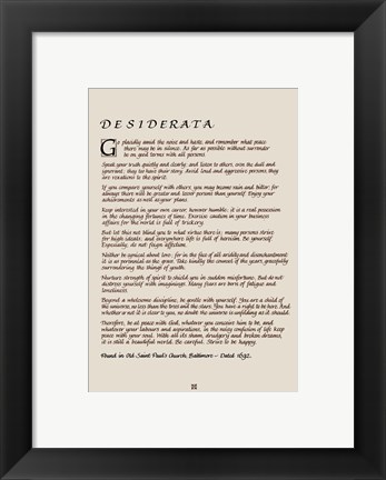 Framed Desiderata Print