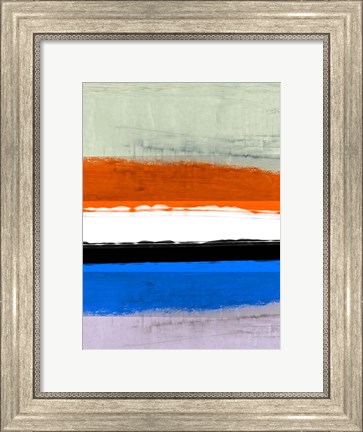 Framed Abstract Stripe Theme White and Black Print