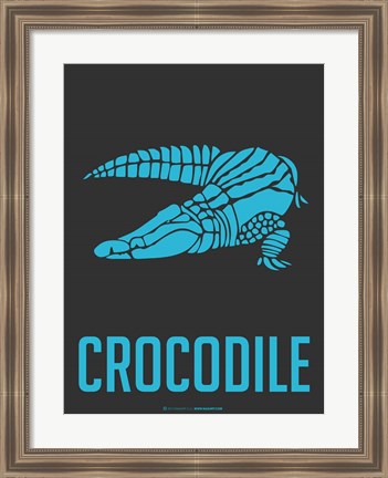 Framed Crocodile Blue Print