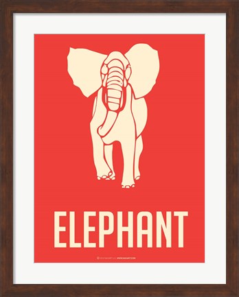 Framed Elephant White Print