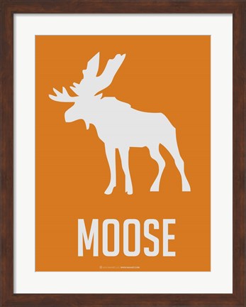 Framed Moose White Print