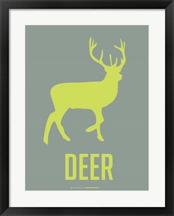 Framed Deer Green Print